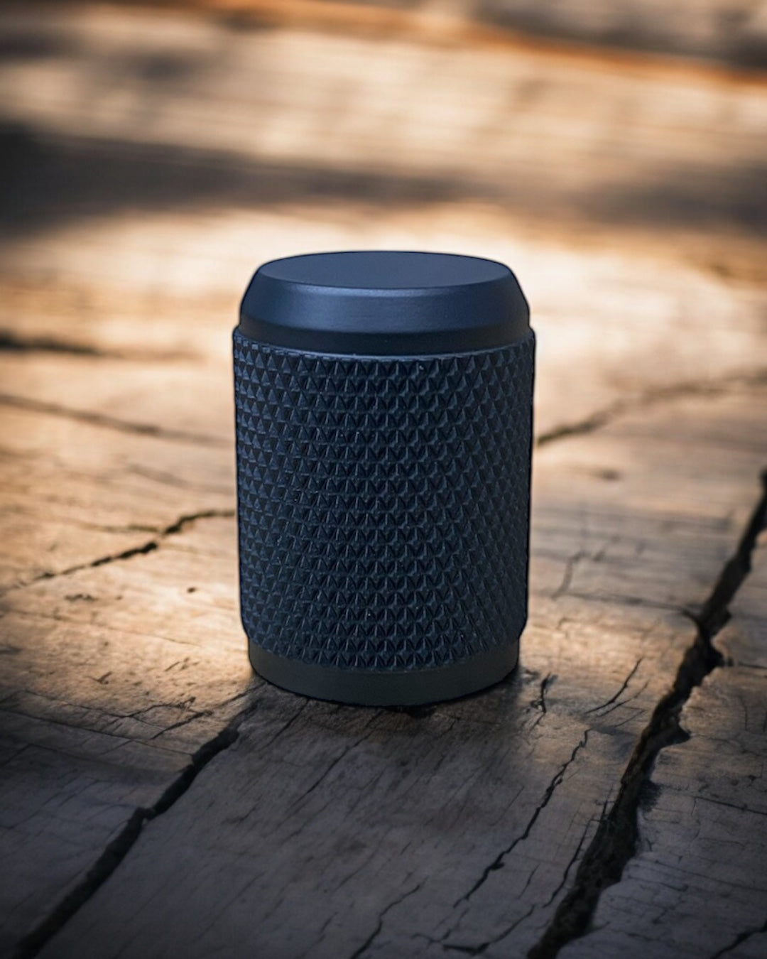 matt black knurled knob