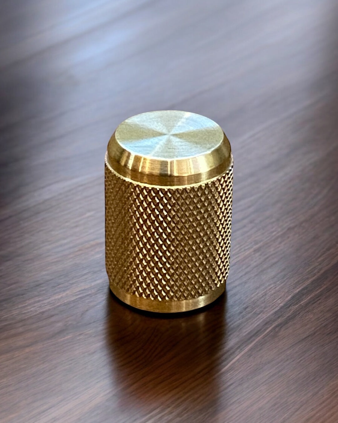 satin brass knurled knob